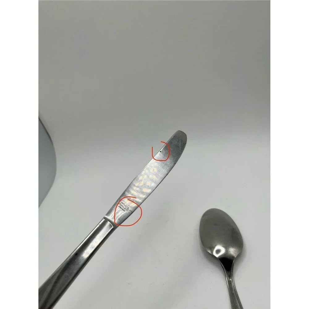 Impassa Japan Atomic Starburst Flatware Dinner Stainless Knife & Serving Spoon